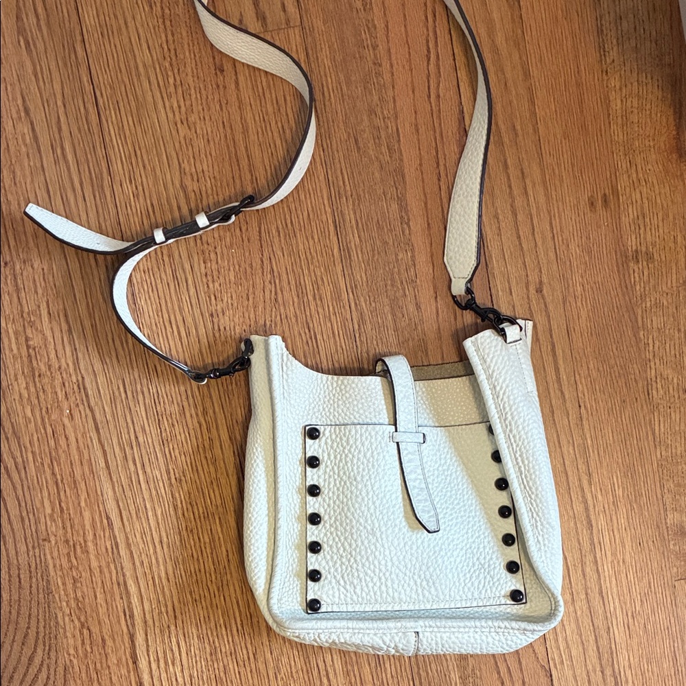 Rebecca Minkoff White Feed Bag with Black Studs